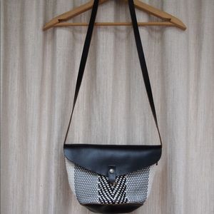 Woven Leather Crossbody Bag
